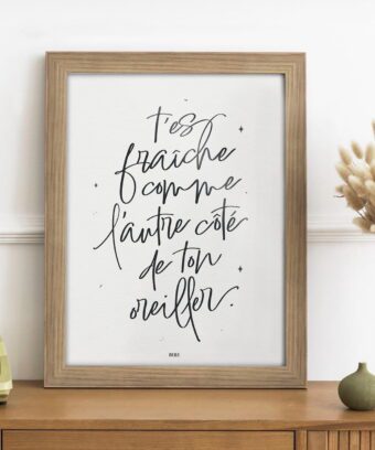 BELLE AFFICHE fraiche oreiller