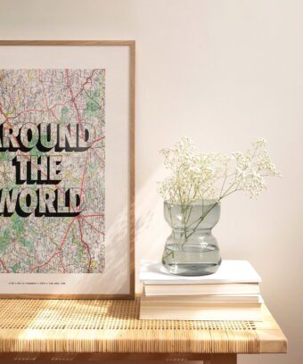 affiche carte de france around the world