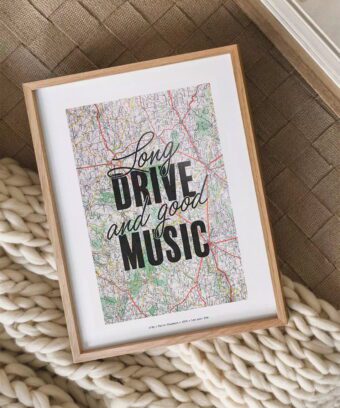 affiche carte de france long drive and good music