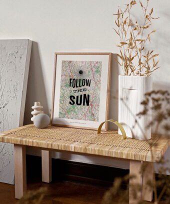carte vintage deco follow the sun