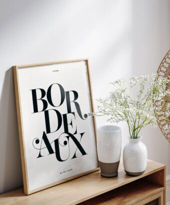affiche de BORDEAUX typographique studio topo