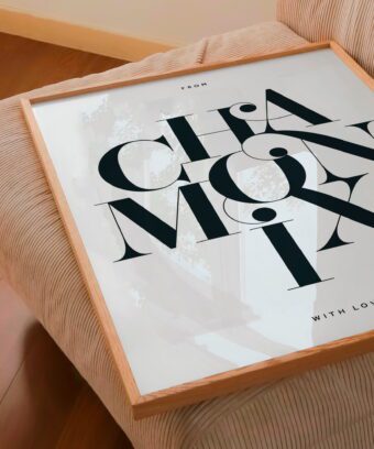 affiche de CHAMONIX typographique studio topo