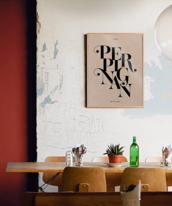 affiche de PERPIGNAN typographique studio topo