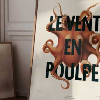 le vent en poulpe affiche animaliere vintage