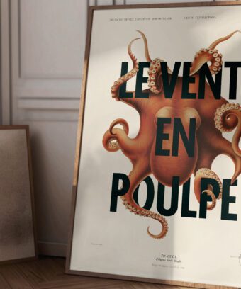 le vent en poulpe affiche animaliere vintage