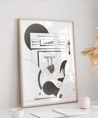 studio topo Barista illustration