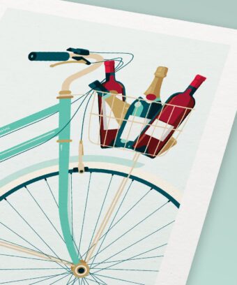Studio topo affiche vin vélo Panier garni