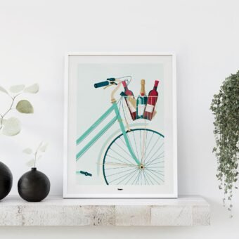 Studio topo affiche vin vélo Panier garni
