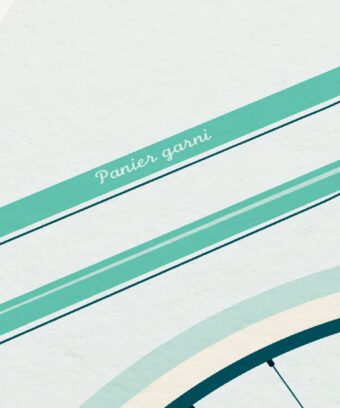 Studio topo affiche vin vélo Panier garni