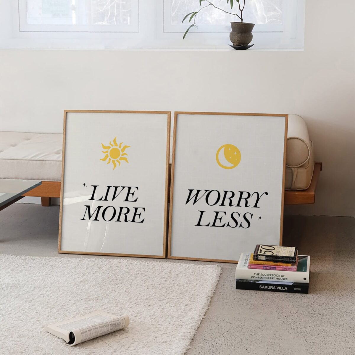 affiches duo Live More Worry Less