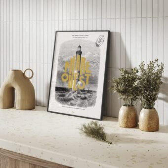affiche Phare Ouest vintage topo
