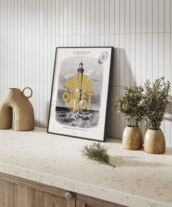 affiche Phare Ouest vintage topo