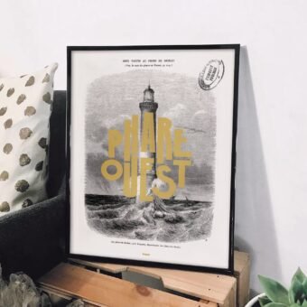 affiche Phare Ouest vintage topo affiche Phare Ouest vintage topo