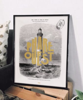 affiche Phare Ouest vintage topo affiche Phare Ouest vintage topo