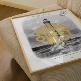 affiche Phare Ouest vintage topo