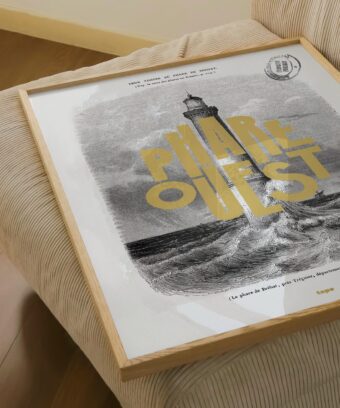 affiche Phare Ouest vintage topo