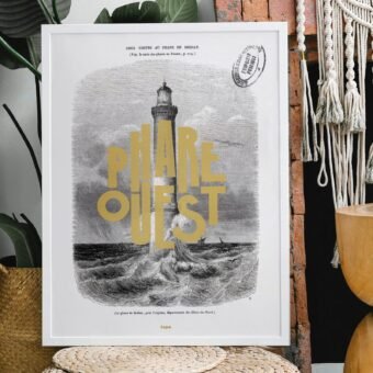 affiche Phare Ouest vintage topo affiche Phare Ouest vintage topo