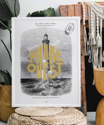 affiche Phare Ouest vintage topo affiche Phare Ouest vintage topo