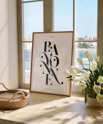 Affiche BAYONNE typographique