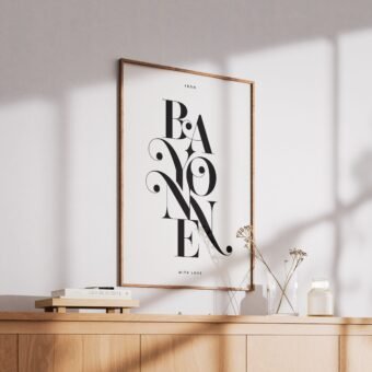 Affiche BAYONNE typographique