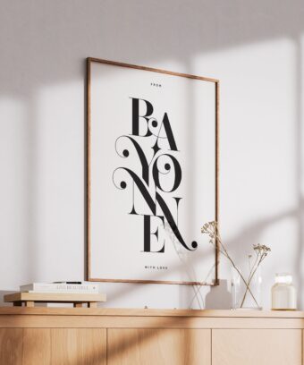 Affiche BAYONNE typographique Affiche BAYONNE typographique