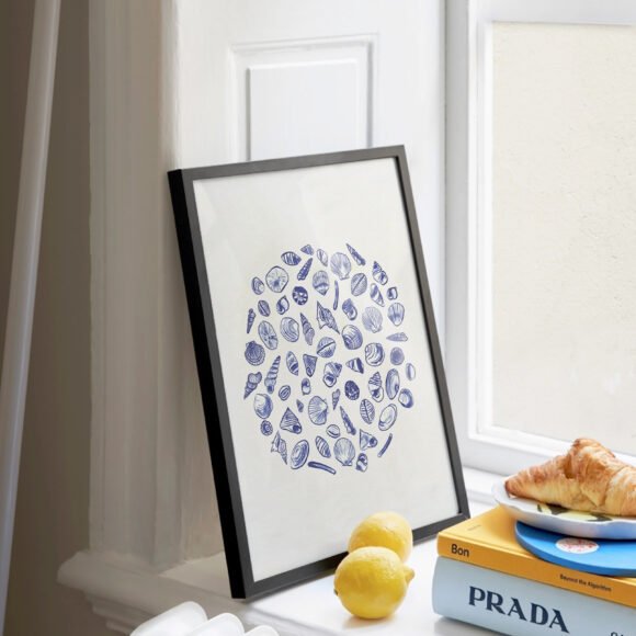 affiches bleu minimalistes