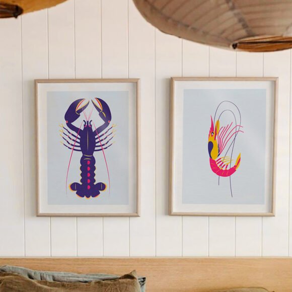 affiches bleu minimalistes