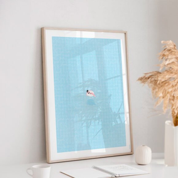 affiches bleu minimalistes