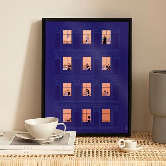 affiches bleu minimalistes