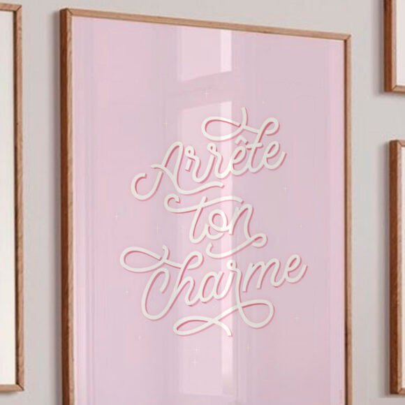 affiches couleur rose minimalistes