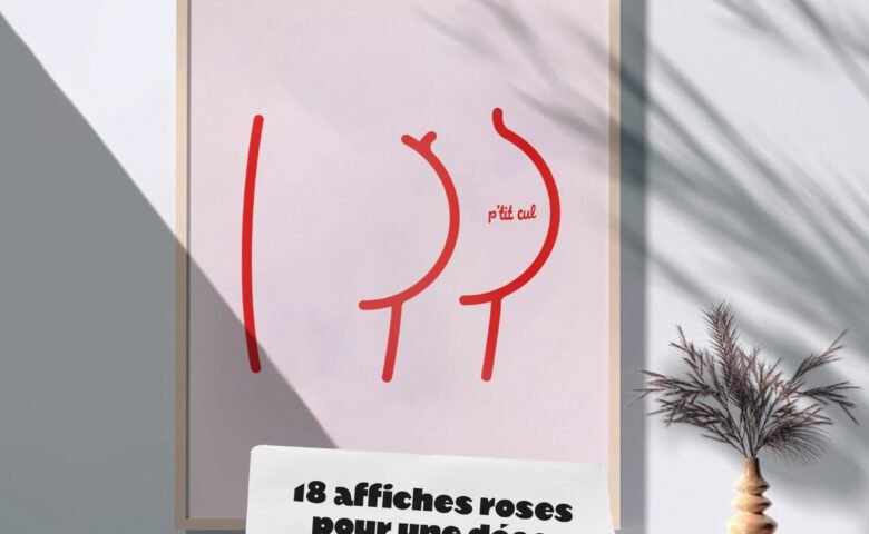 affiches couleur rose minimalistes