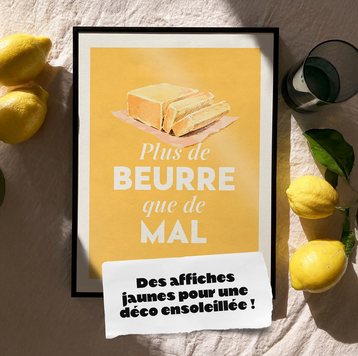 affiches jaunes minimalistes