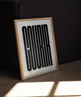 affiche courir typo affiche courir typo