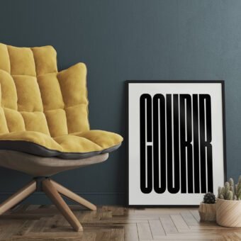 affiche courir typo