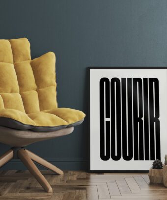 affiche courir typo affiche courir typo