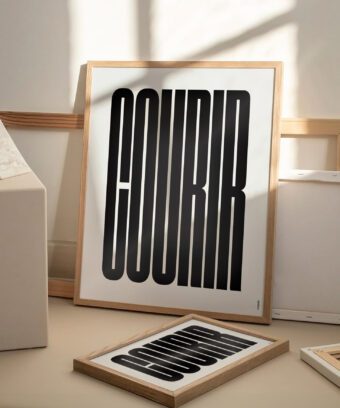 affiche courir typo