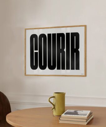 affiche courir typo affiche courir typo