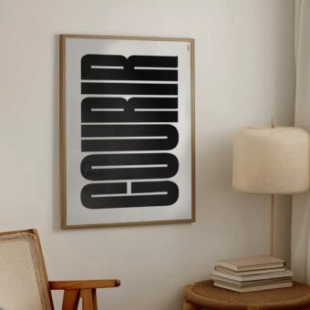 affiche courir typo