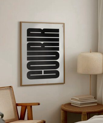 affiche courir typo affiche courir typo