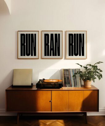 poster typo RUN RAN RUN poster typo RUN RAN RUN