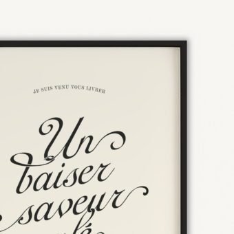 Un baiser saveur café affiche calligraphique