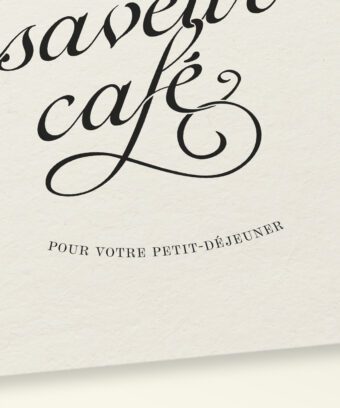 Un baiser saveur café affiche calligraphique Un baiser saveur café affiche calligraphique