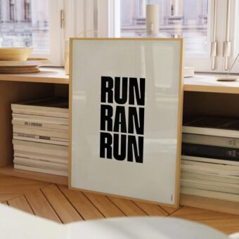 affiche RUN RAN RUN minimaliste