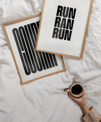 affiche RUN RAN RUN minimaliste