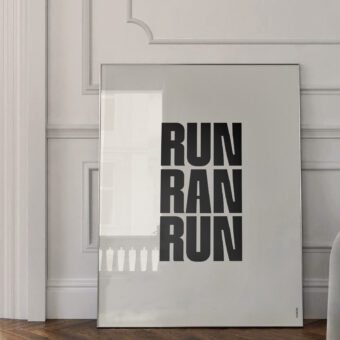 affiche RUN RAN RUN minimaliste
