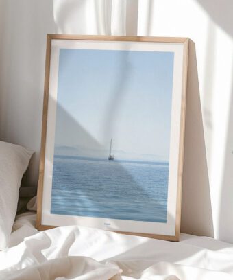 affiche photo corfou mer bateau