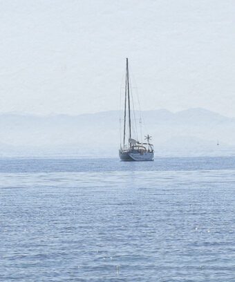 affiche photo corfou mer bateau