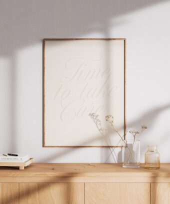 Time to take care poster minimalist Time to take care poster minimalist