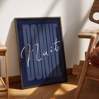 affiche Bonne nuit minimaliste et graphique