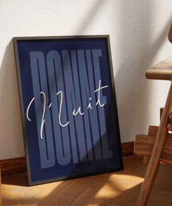 affiche Bonne nuit minimaliste et graphique